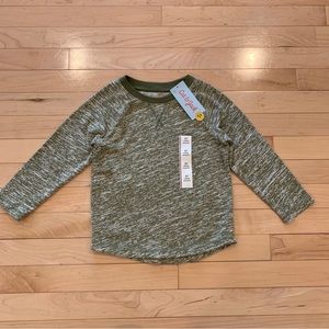 New Cat & Jack toddler boys size 3T green long sleeve shirt